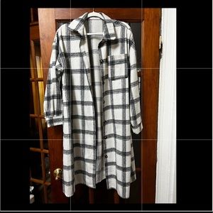 Plaid long jacket